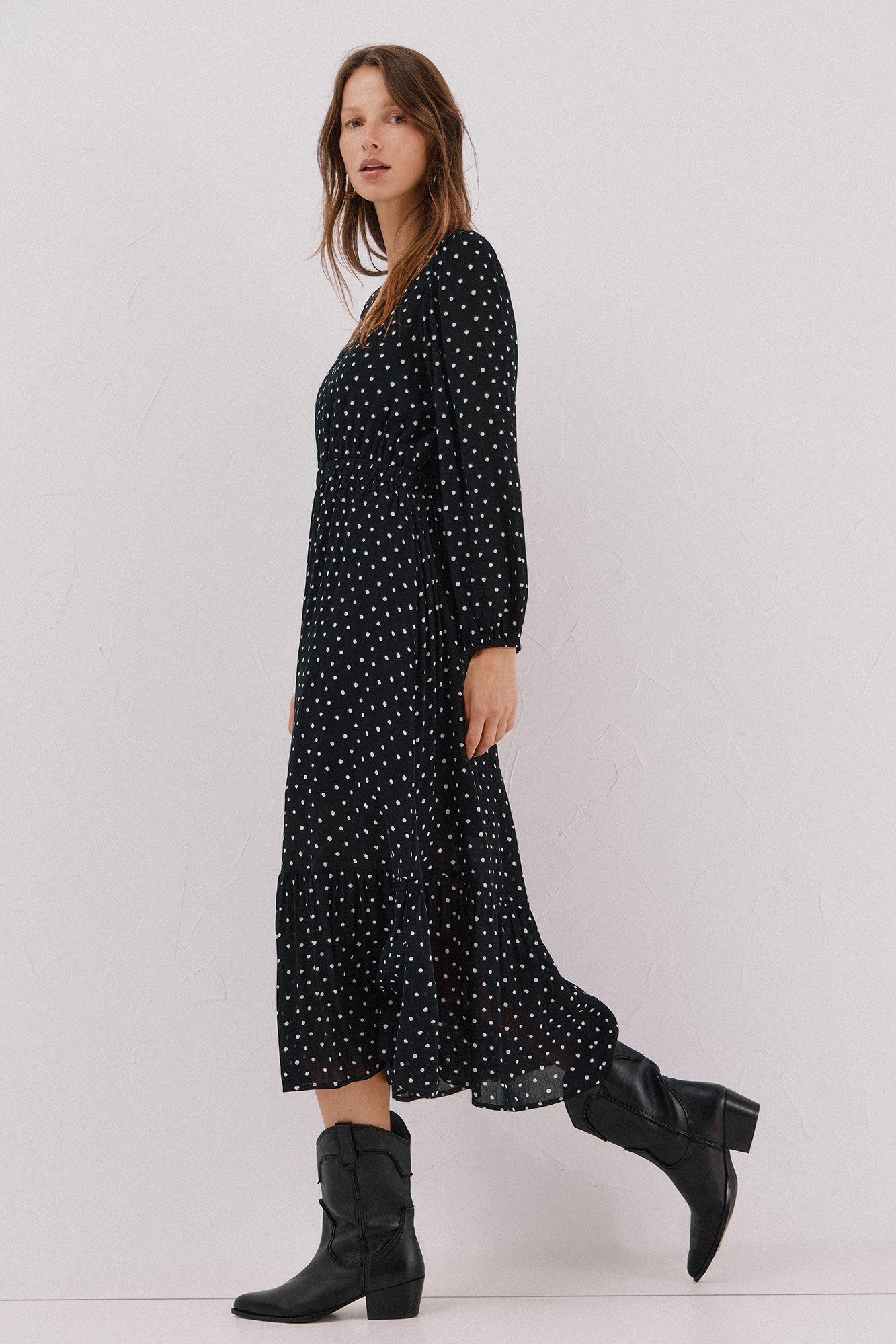 Cortefiel Vestido estampado Estampado gris