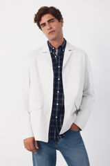 Cortefiel Safari jacket, linen blend White