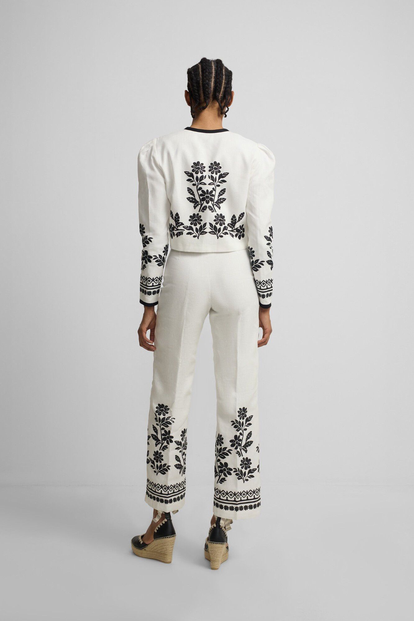 Silbon Floral print trousers Printed white