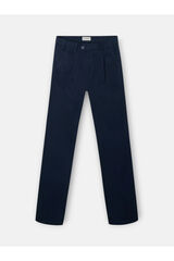 Silbon Sporty pleated chinos Navy