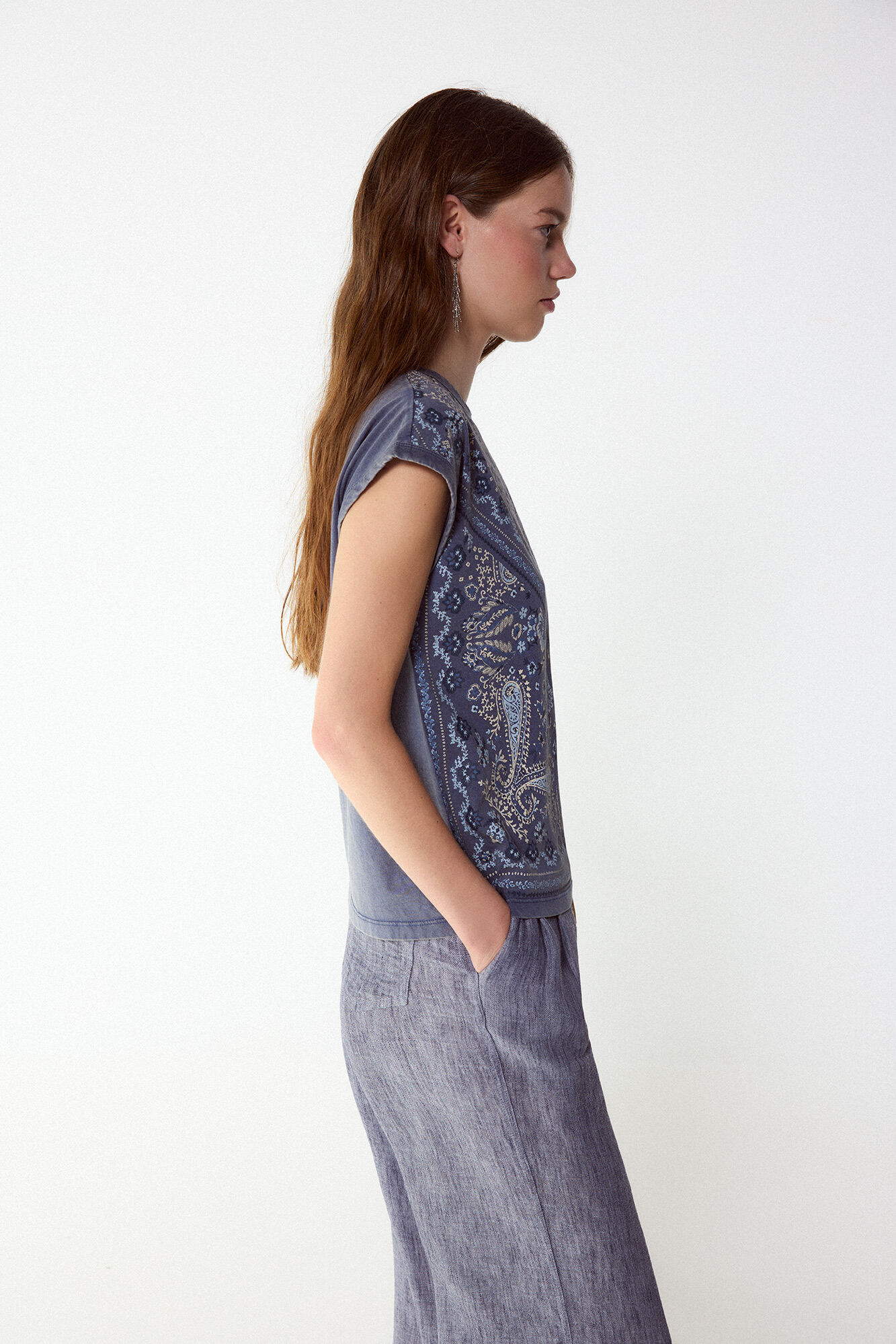 Slowlove Camiseta estampado bandana Azul