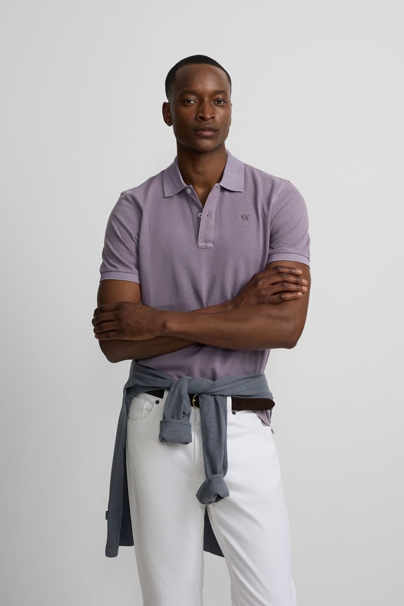 Silbon Polo cl&aacute;ssico tingido em pe&ccedil;a Roxo