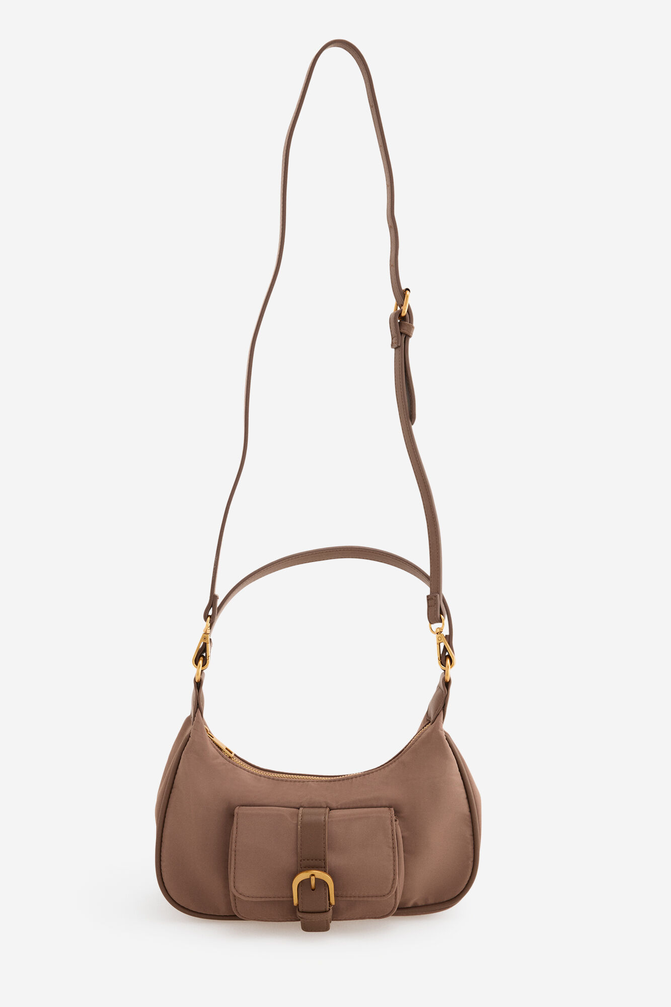 Cortefiel Multi-pocket baguette bag Beige