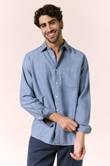 OOTO Camisa lisa fluida Azul