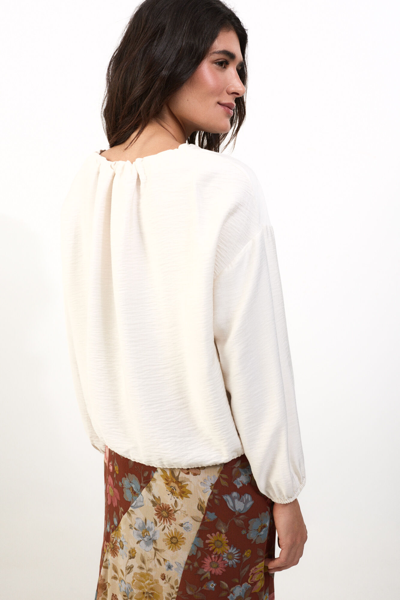 Slowlove Blusa com la&ccedil;adas Branco