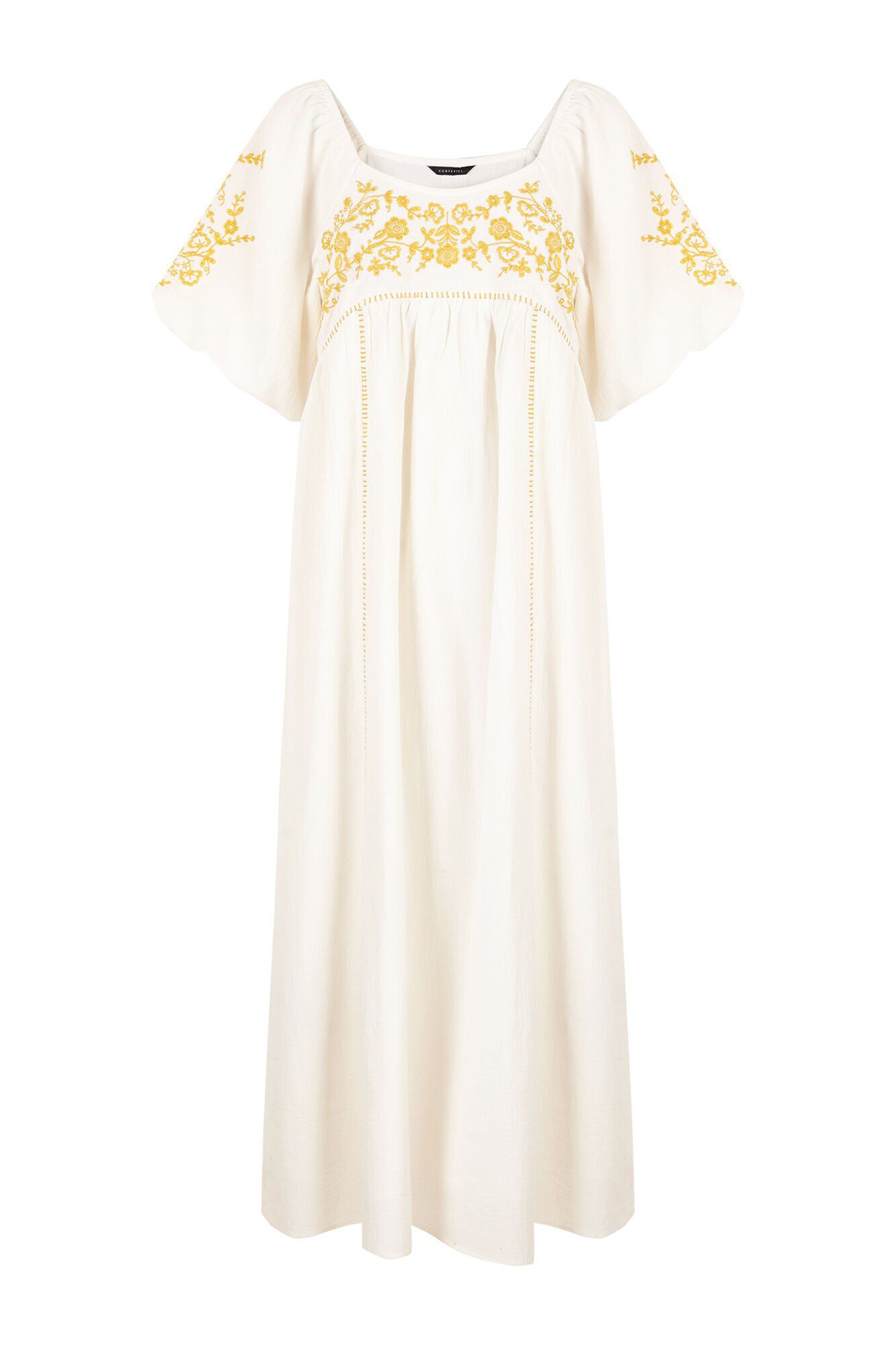 Cortefiel Vestido bordado Branco