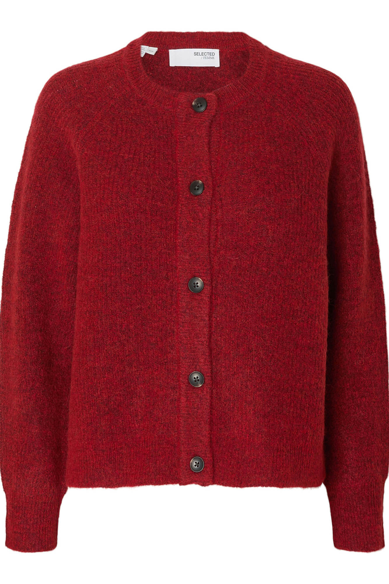 Selected Wool and alpaca cardigan Red