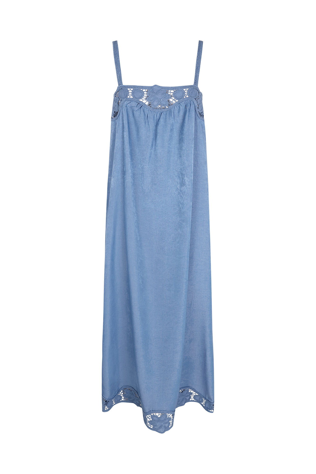 Cortefiel Satin-finish lingerie dress Blue