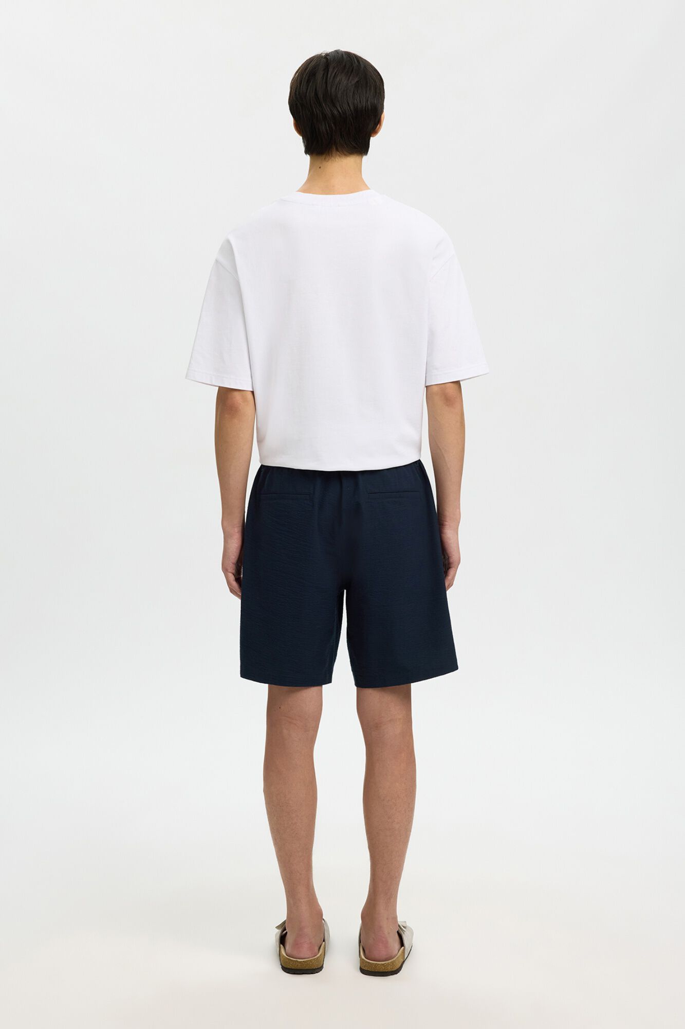 Selected Structured fabric short trousers Navy