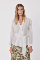 Cortefiel Blusa cruzada ligera Blanco