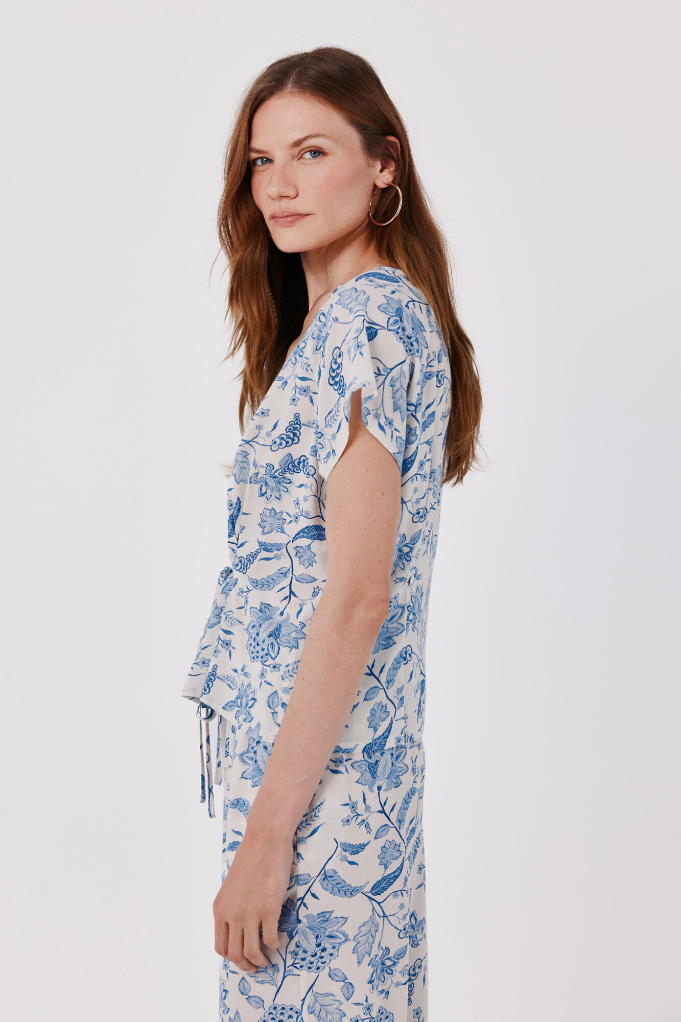 Cortefiel Printed blouse Printed white