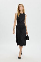 Selected Vestido midi sin mangas Negro