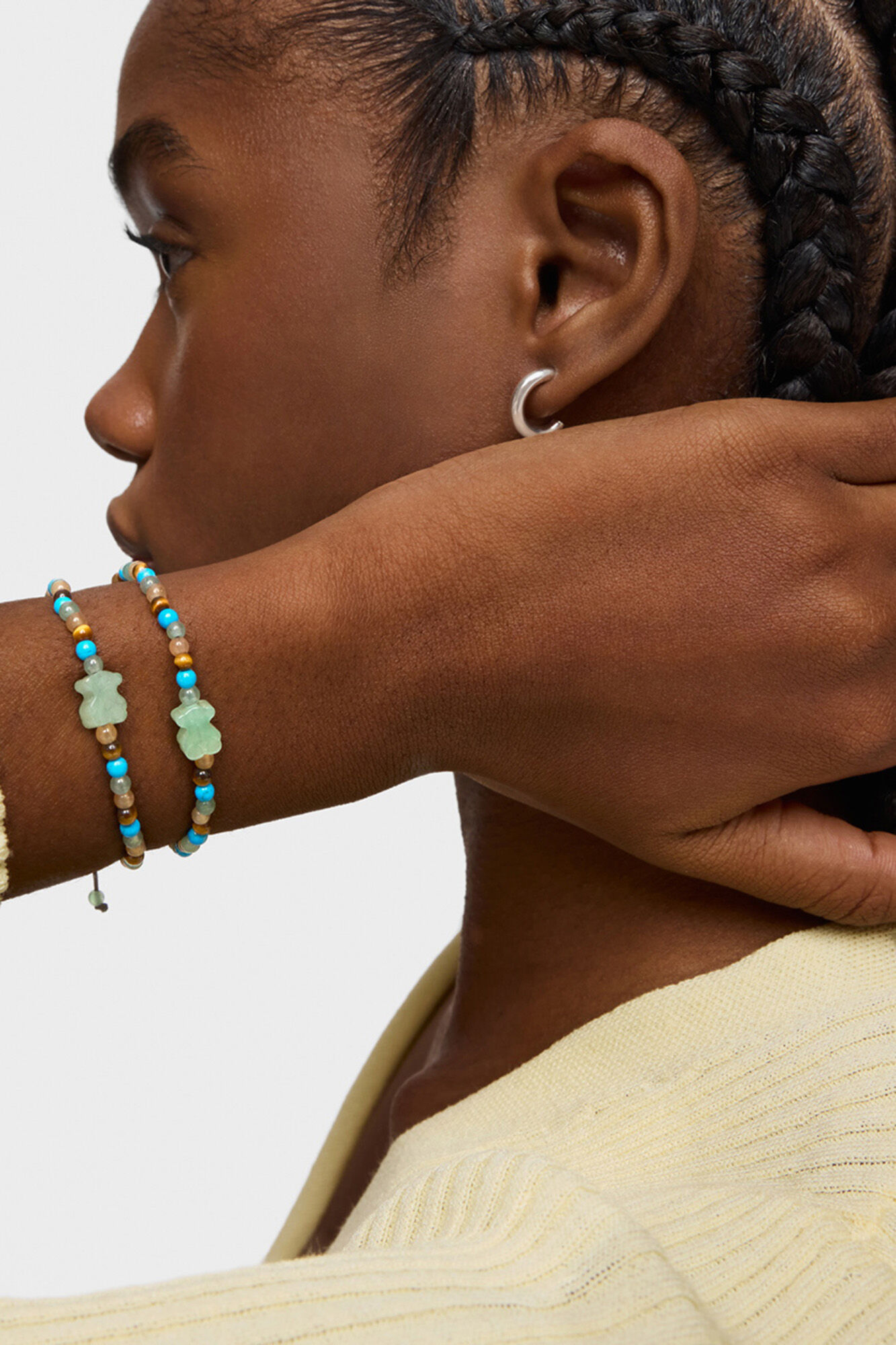 Tous Tibetan bear motif gemstone bracelet