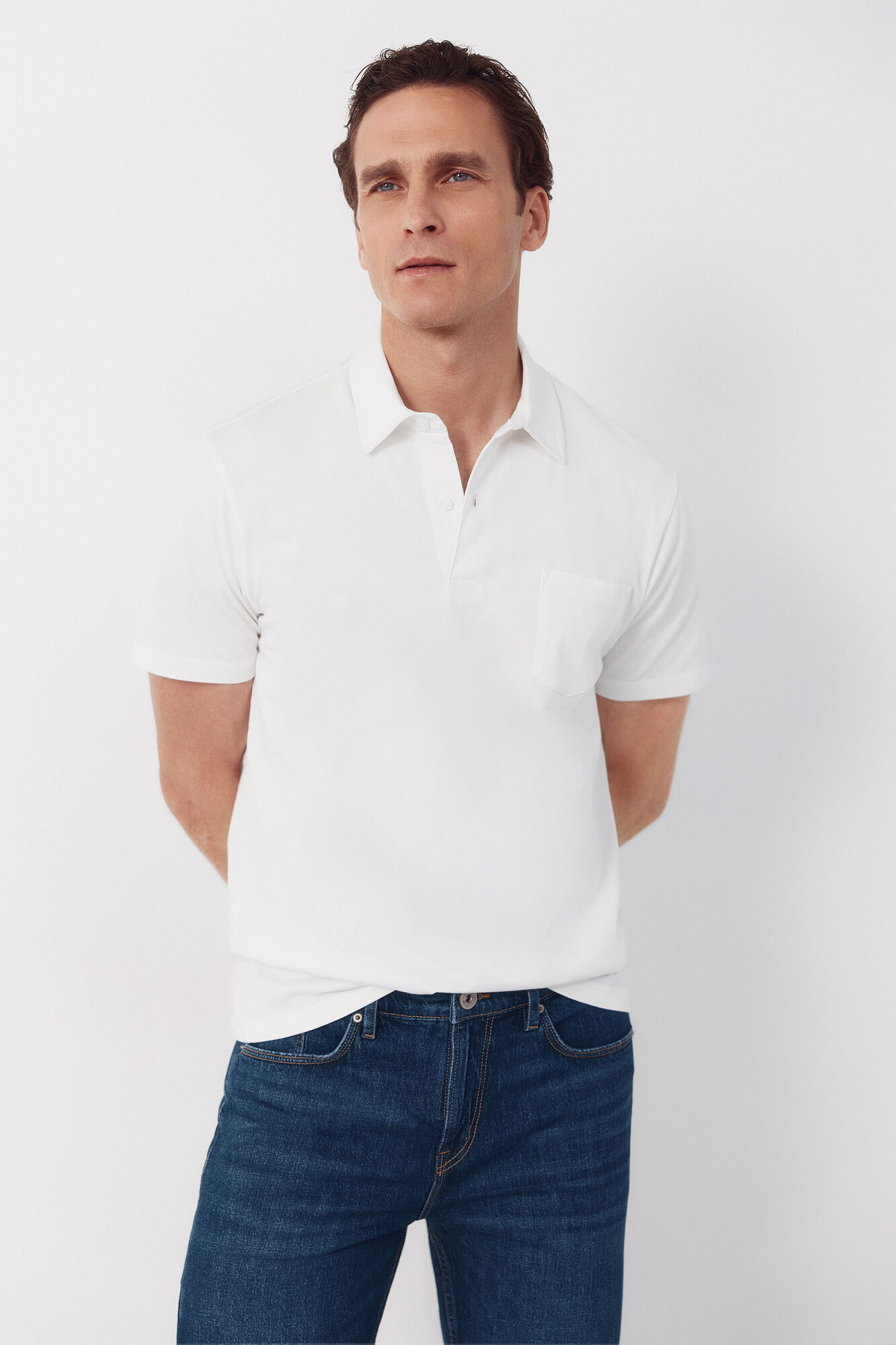 Cortefiel Plain pocket polo shirt