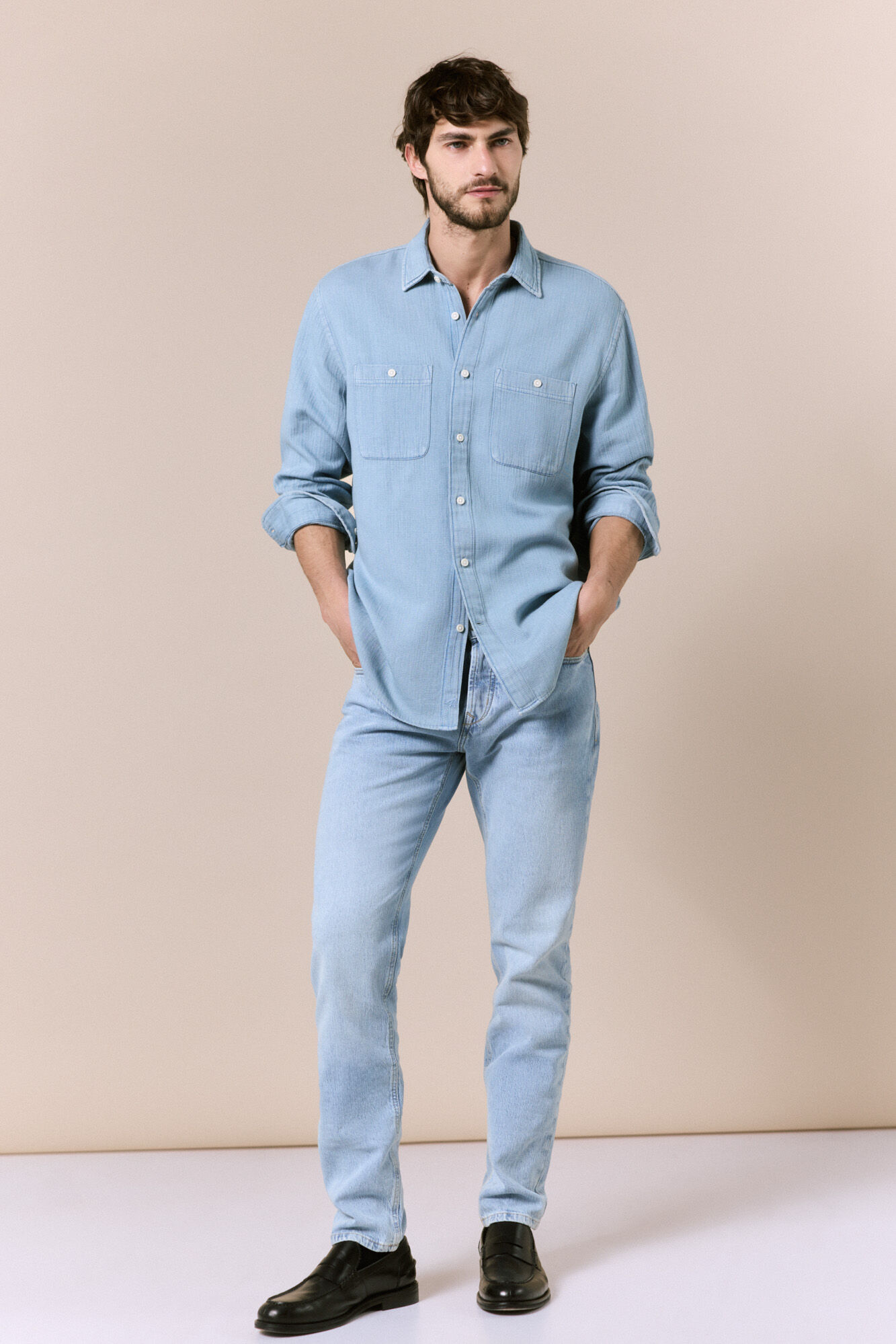OOTO Denim long sleeve shirt Blue