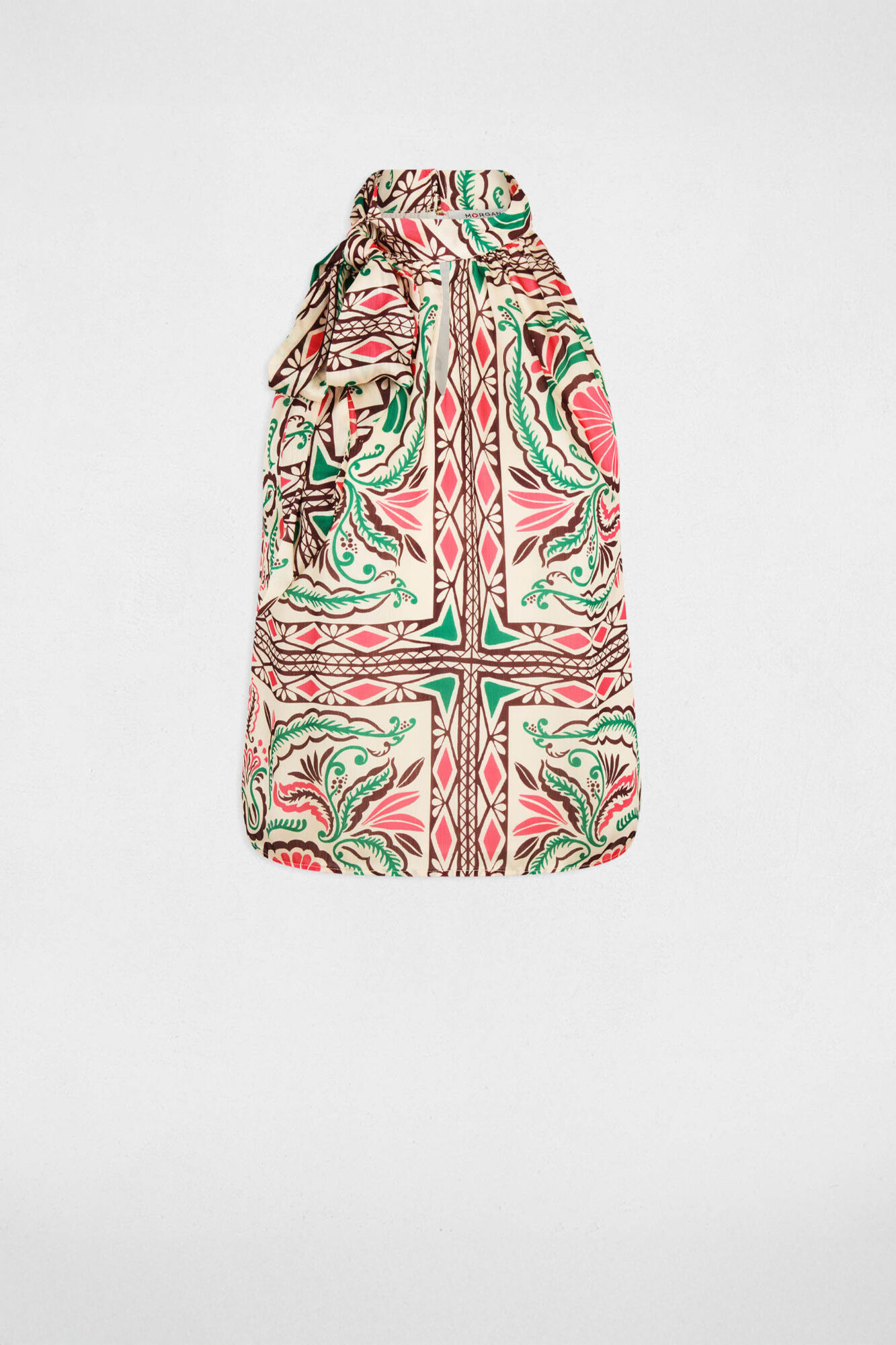 Morgan Blusa acetinada com gola alta Multicolorido