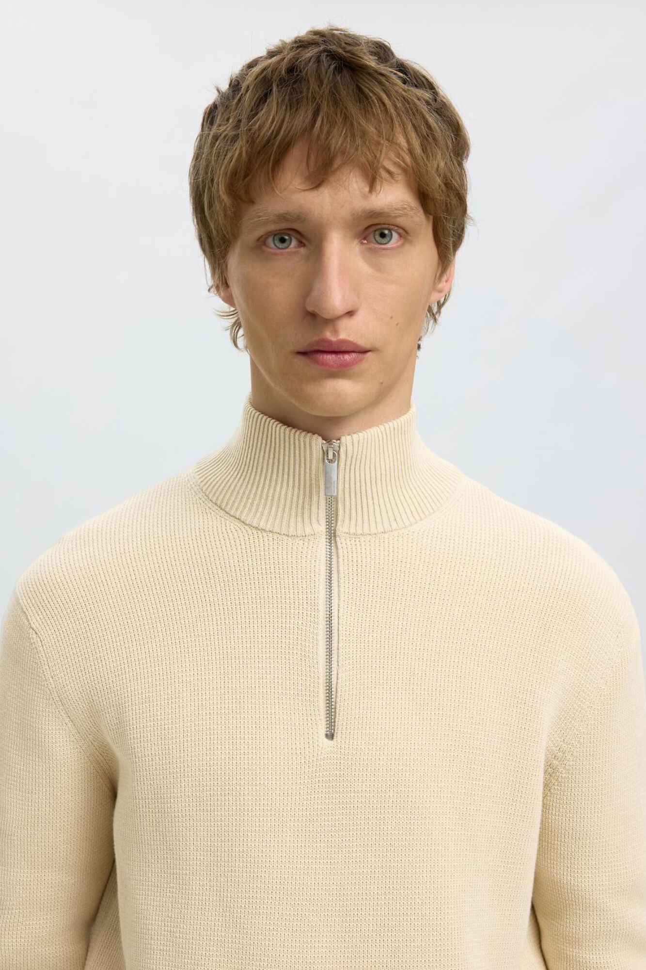 Selected High neck jumper Beige