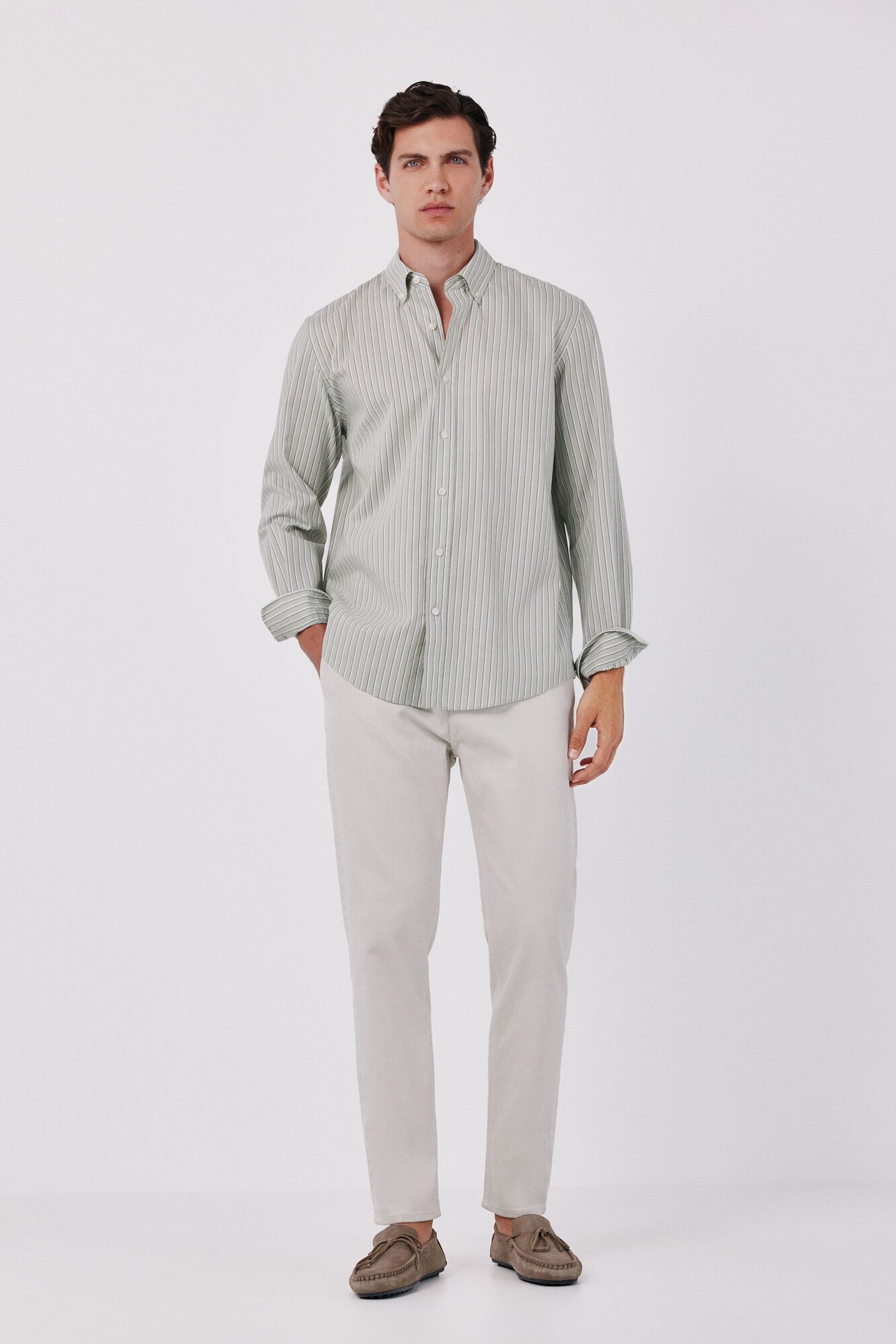 Cortefiel Striped light oxford shirt