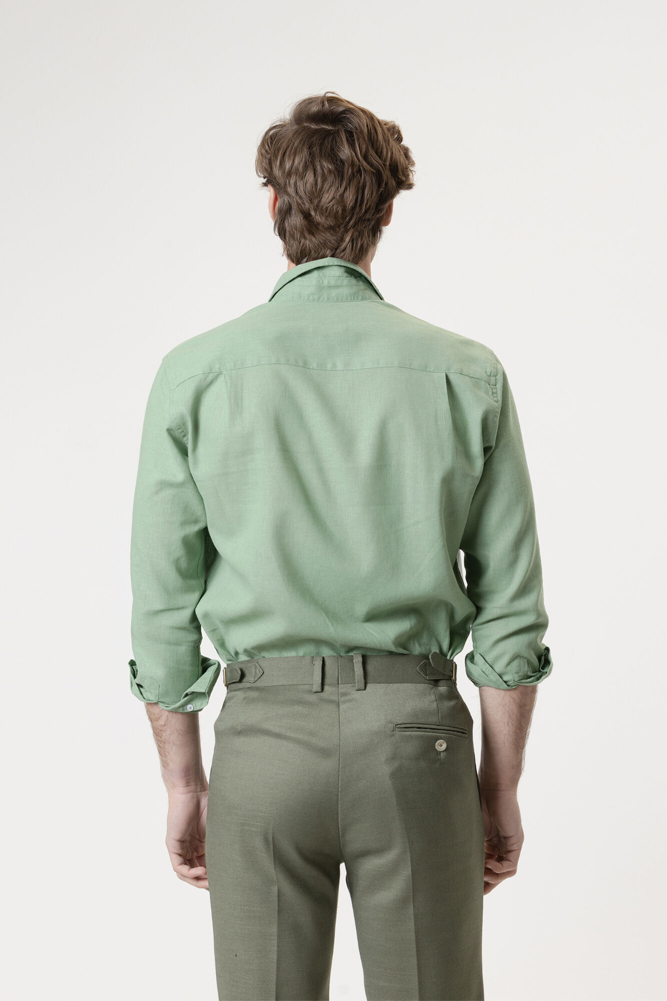 PuroEGO Porcelain linen shirt Green