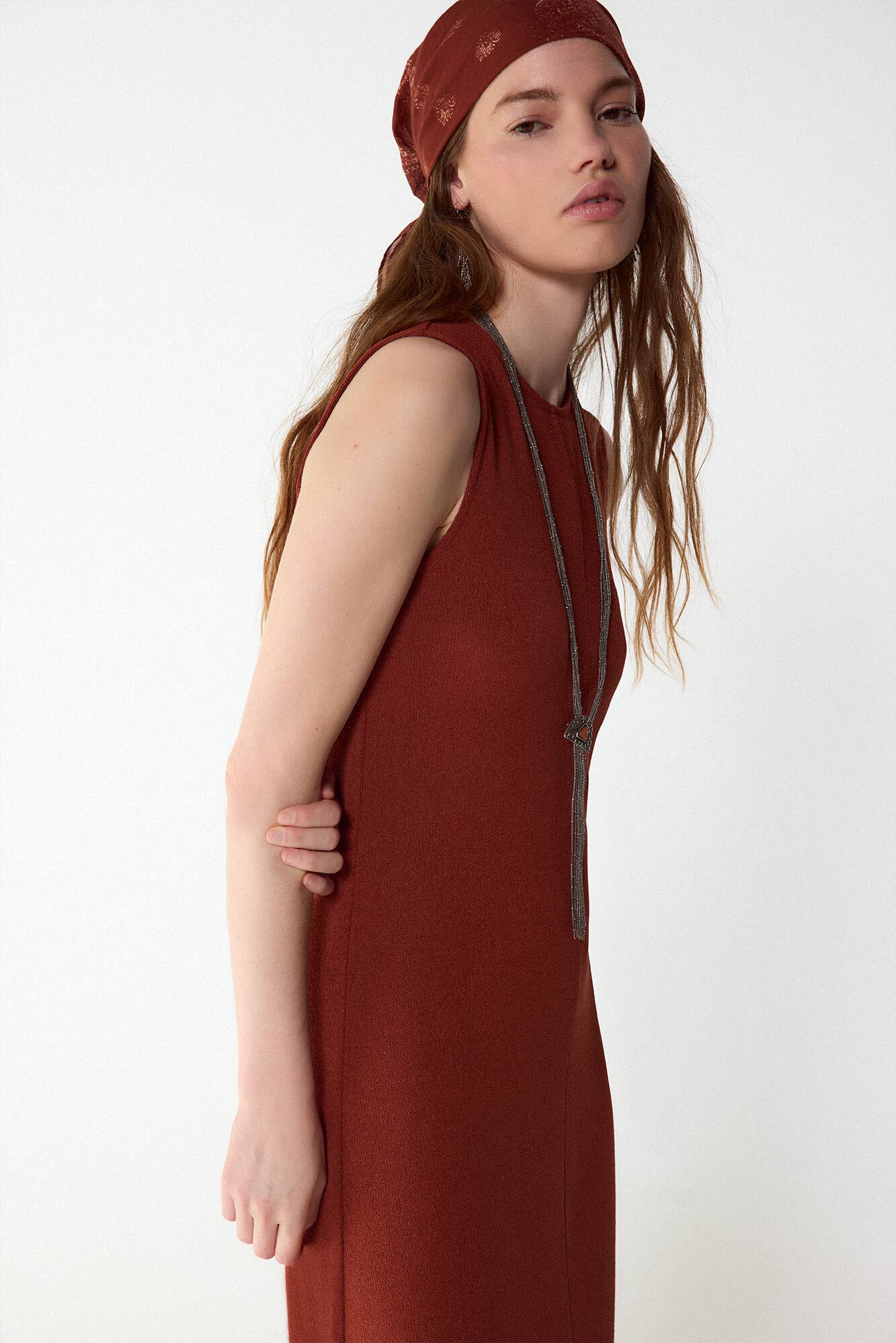 Slowlove Structured basic dress Brown