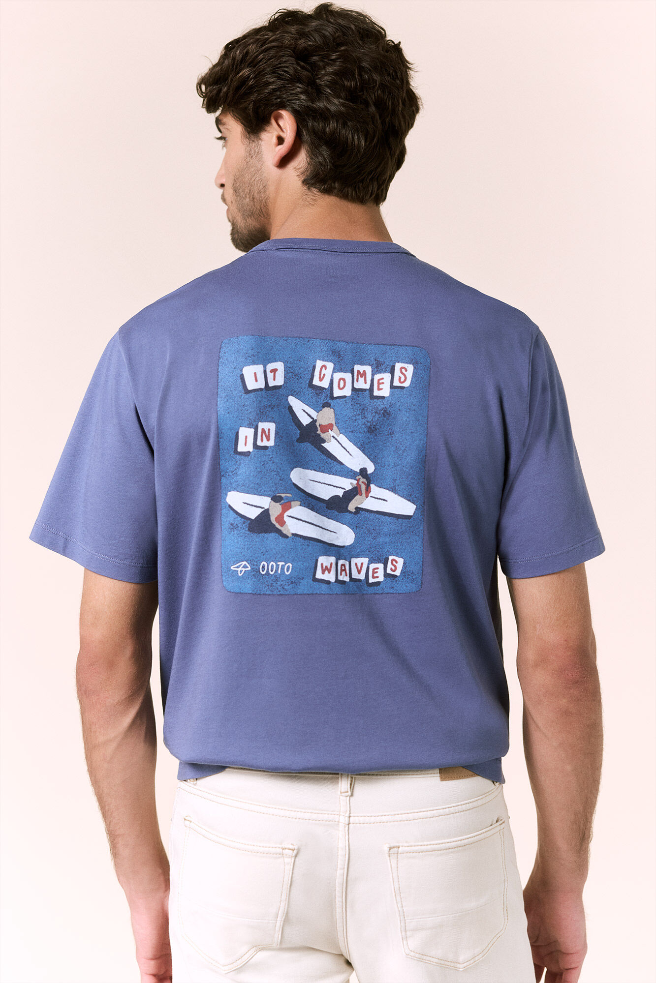 OOTO Washed graphic T-shirt Navy