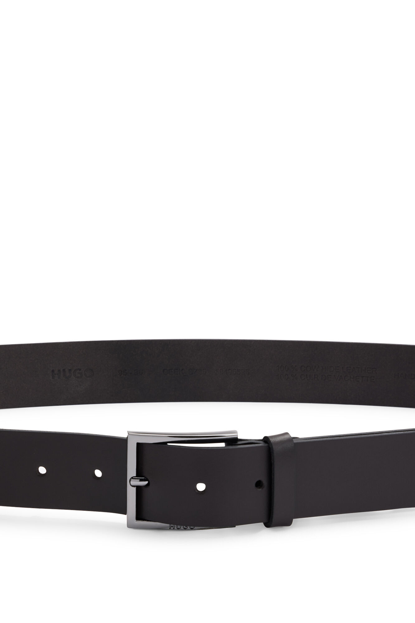 HUGO Leather belt Dark brown