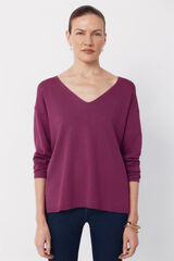 Cortefiel V-neck jumper Purple