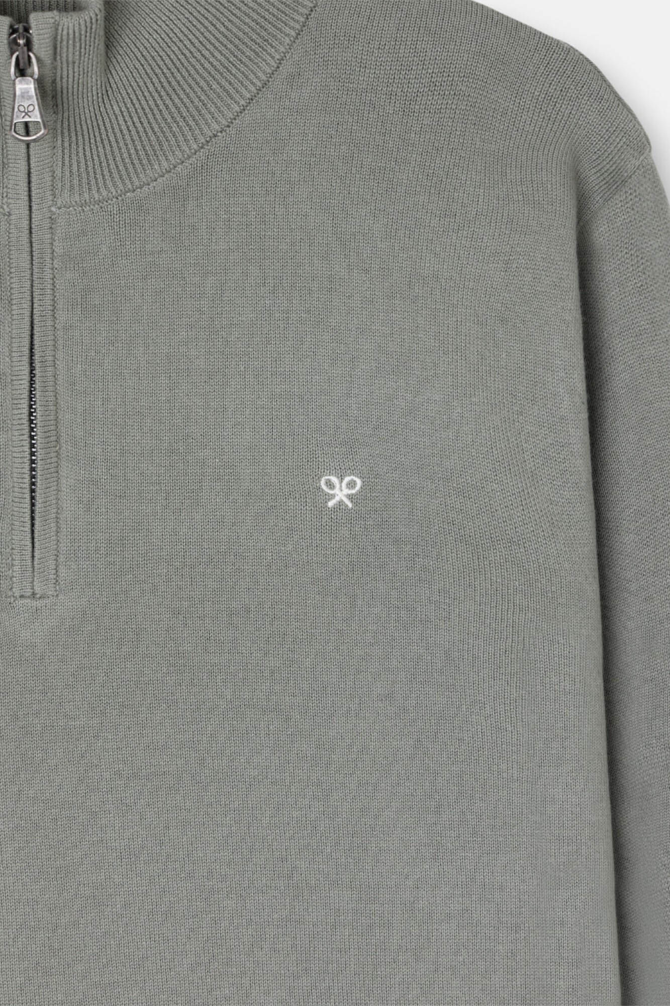 Silbon Plain half-zip jumper Kaki