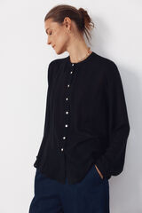 Cortefiel Blusa cuello redondo Negro