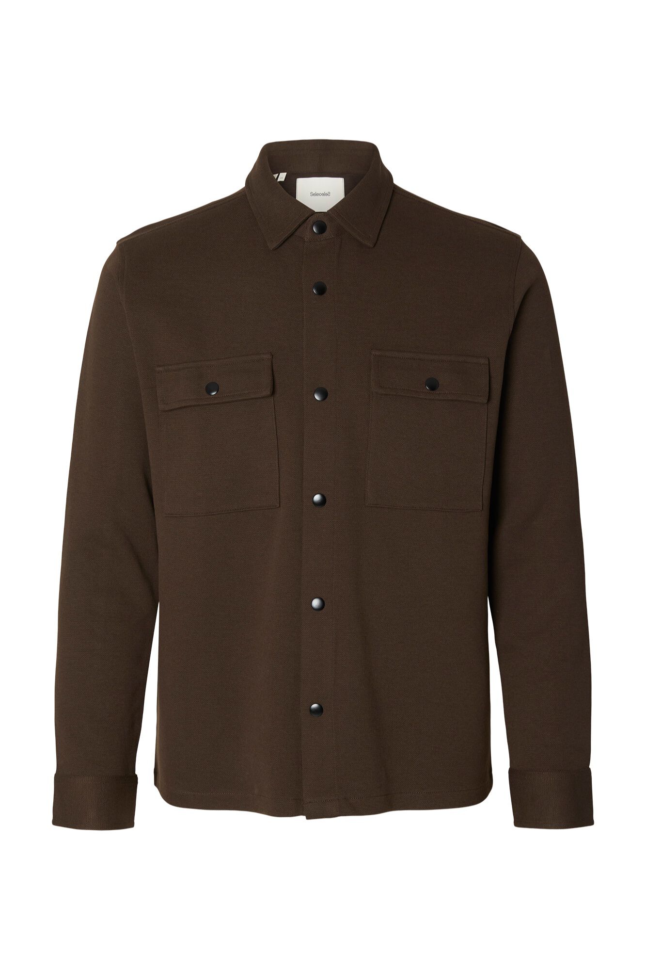 Selected Jacket with buttons Dark brown