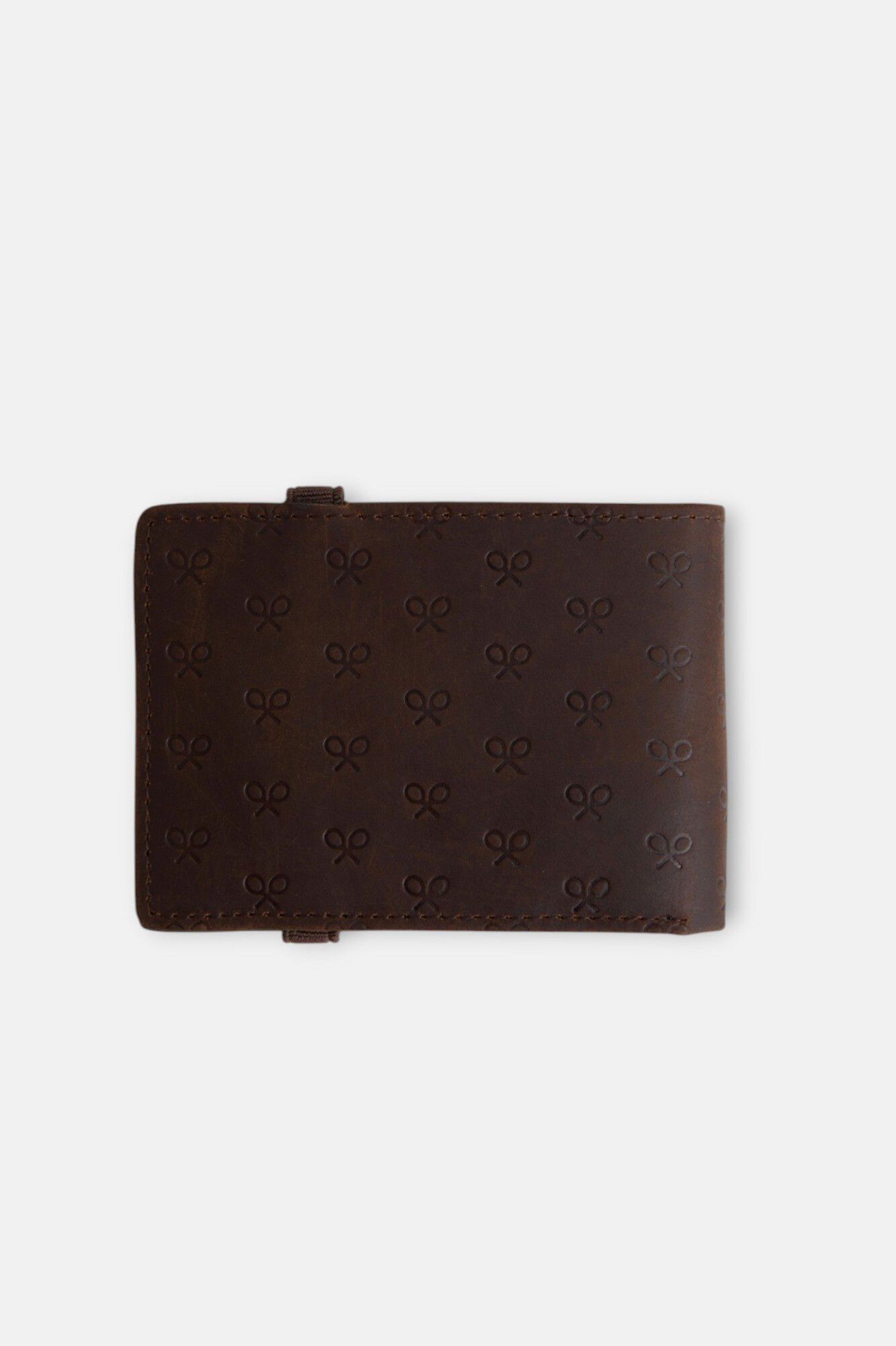 Silbon Carteira de pele com padr&atilde;o de raquetes Castanho