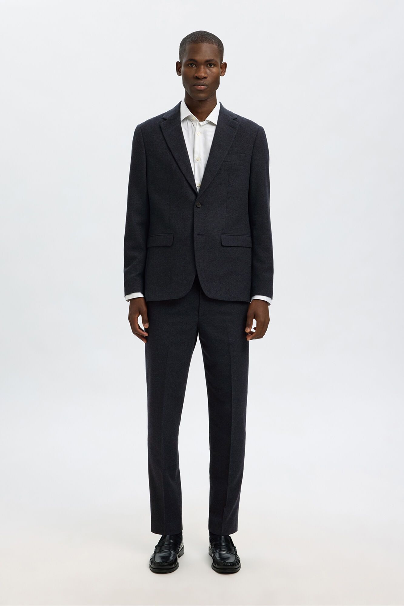 Selected Blazer de l&atilde; slim fit Azul