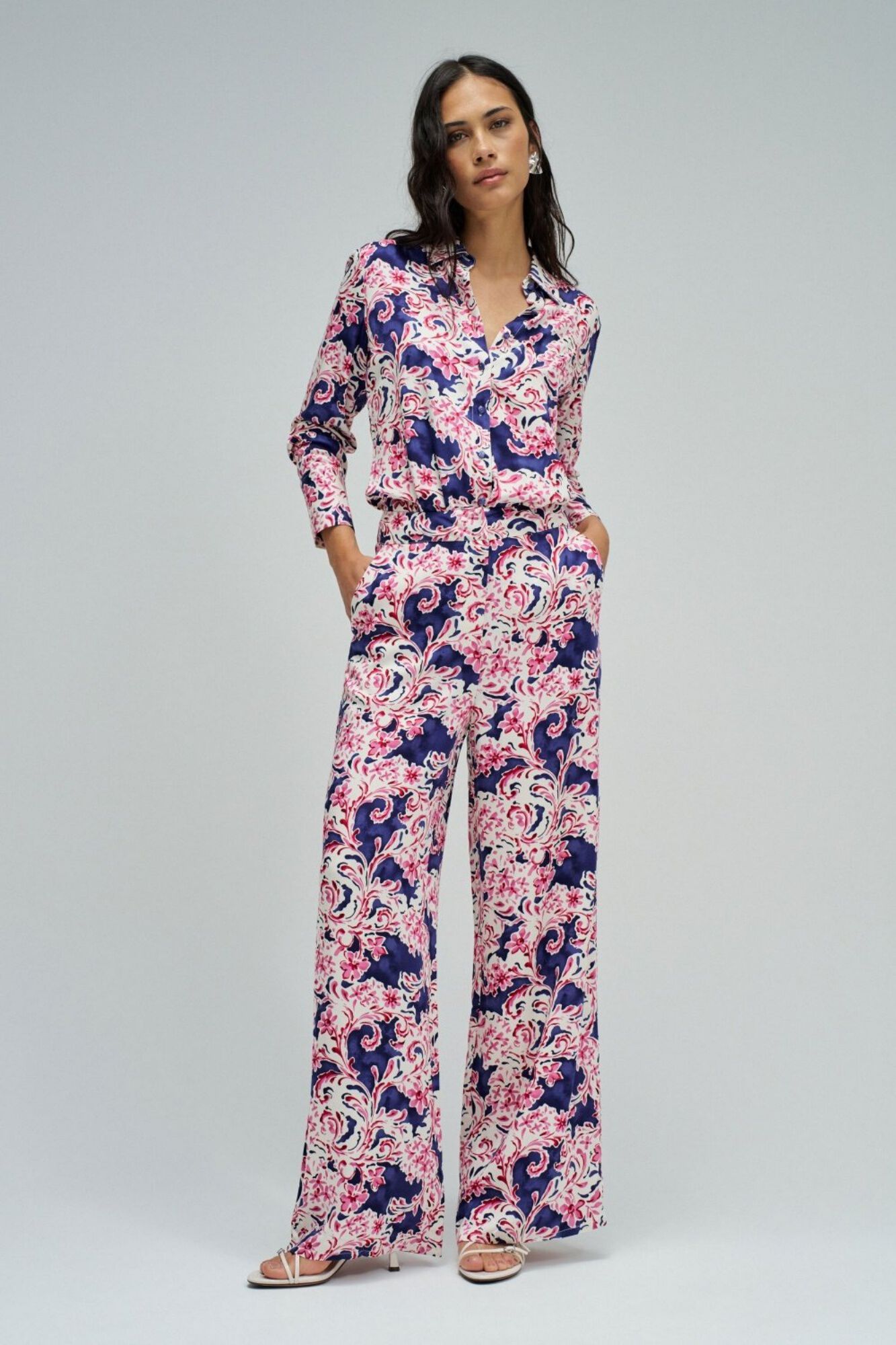 Salsa Jeans Cal&ccedil;a normais com estampa floral Azul