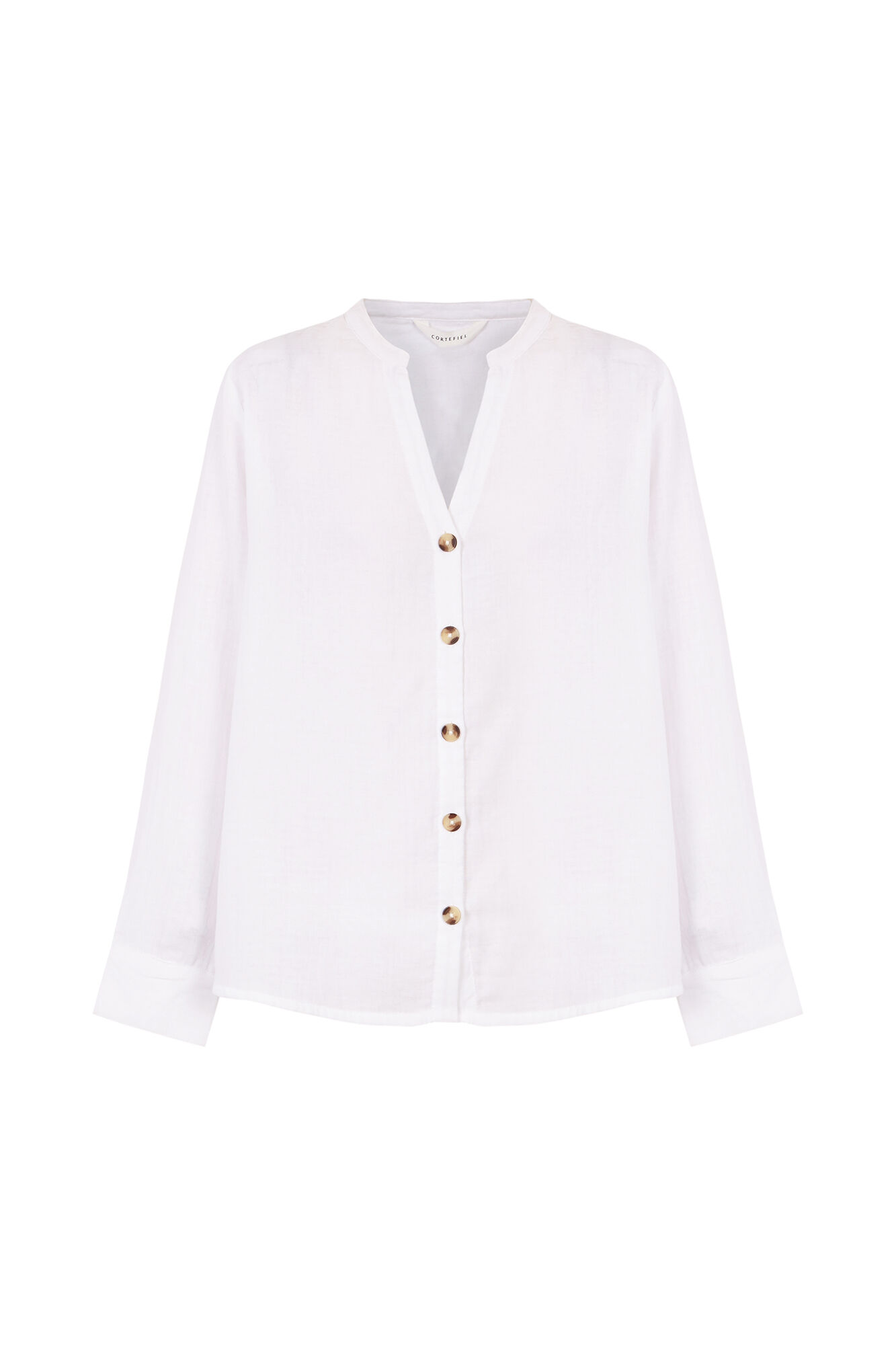 Cortefiel Mandarin collar shirt White