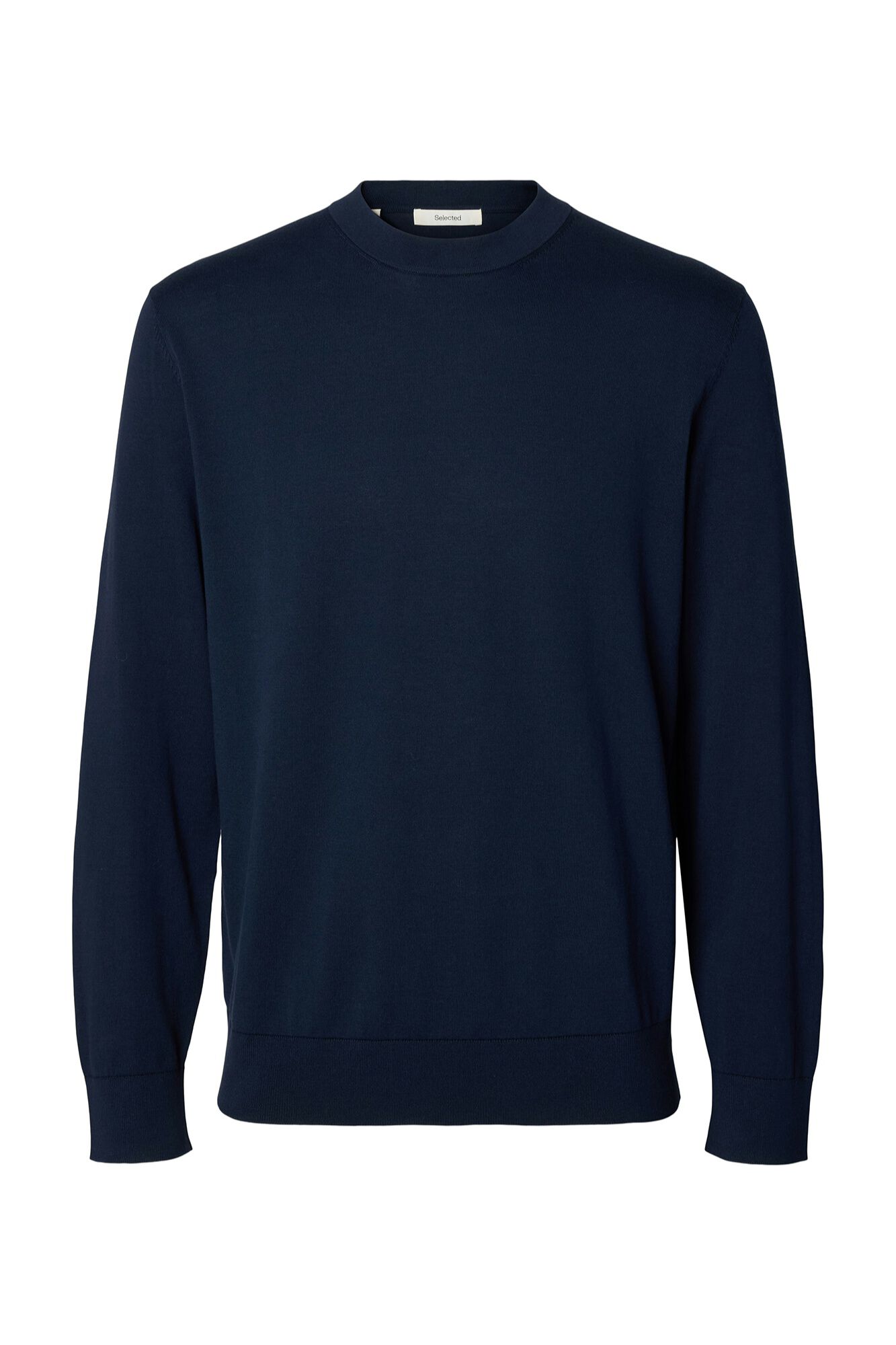 Selected Lightweight 100% organic cotton jumper Blue