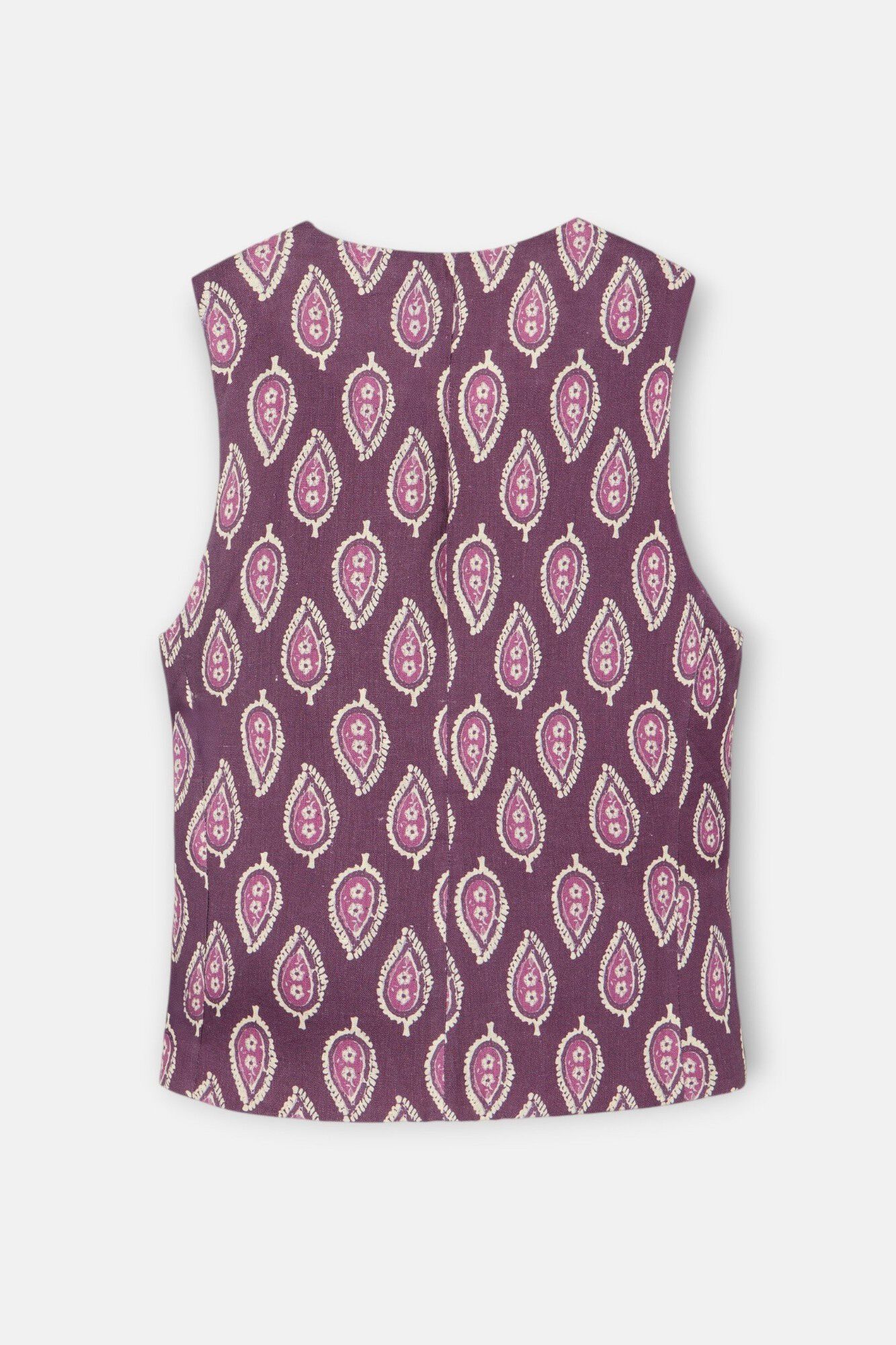 Silbon Print double-breasted tie gilet Printed red