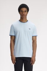 Fred Perry T-shirt com debruado com duas riscas Azul