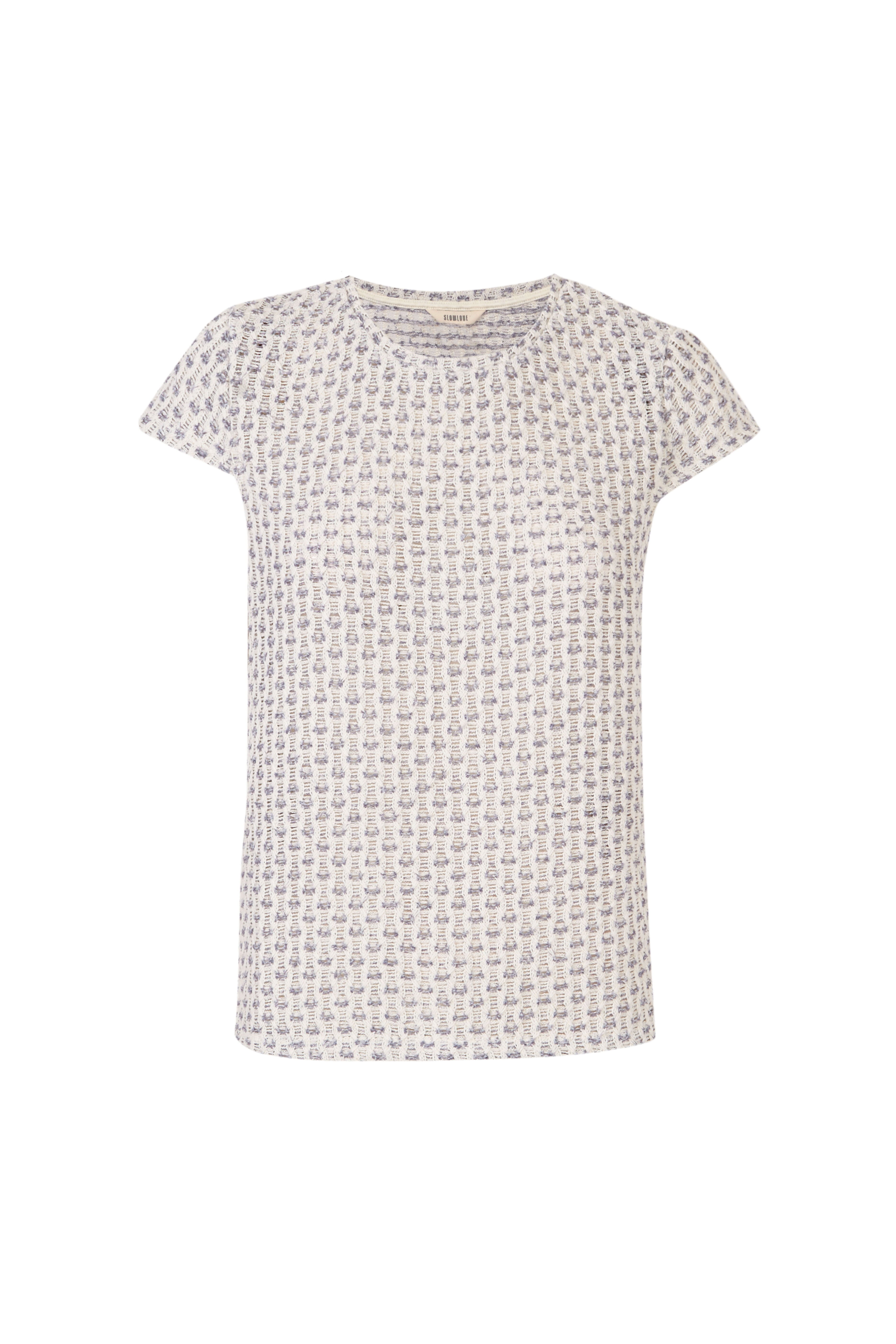 Slowlove Top manga corta crochet Impress&atilde;o