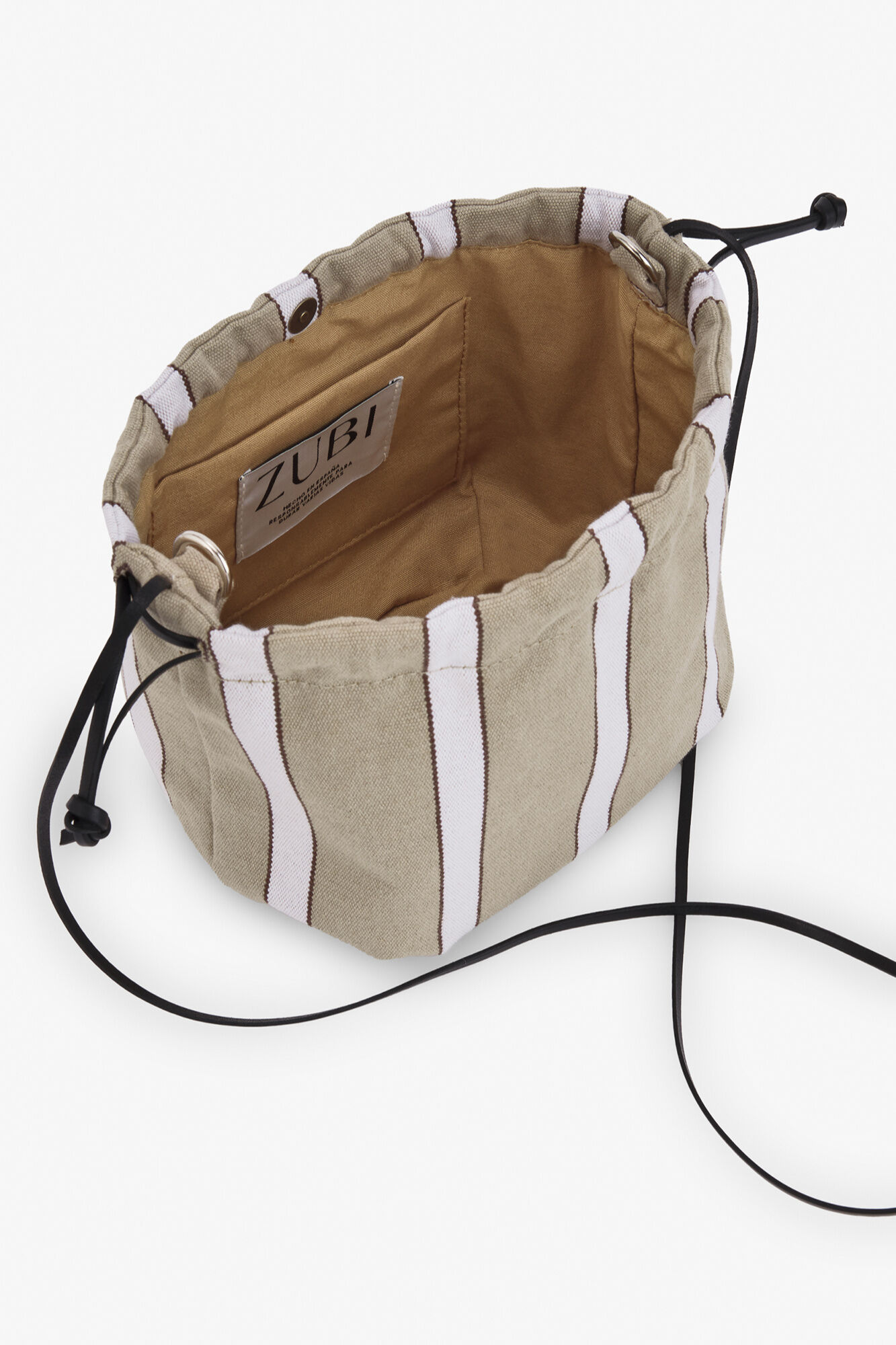 Zubi Bucket bag riscas Tostado