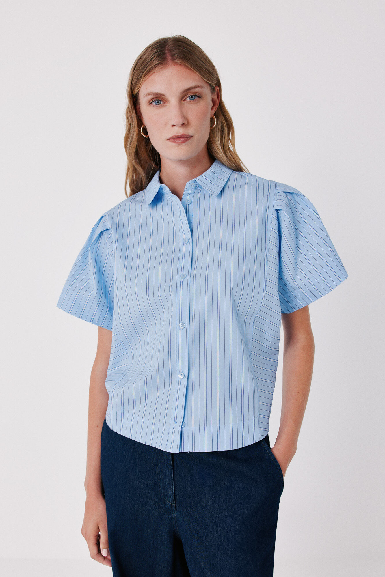 Cortefiel Striped poplin shirt