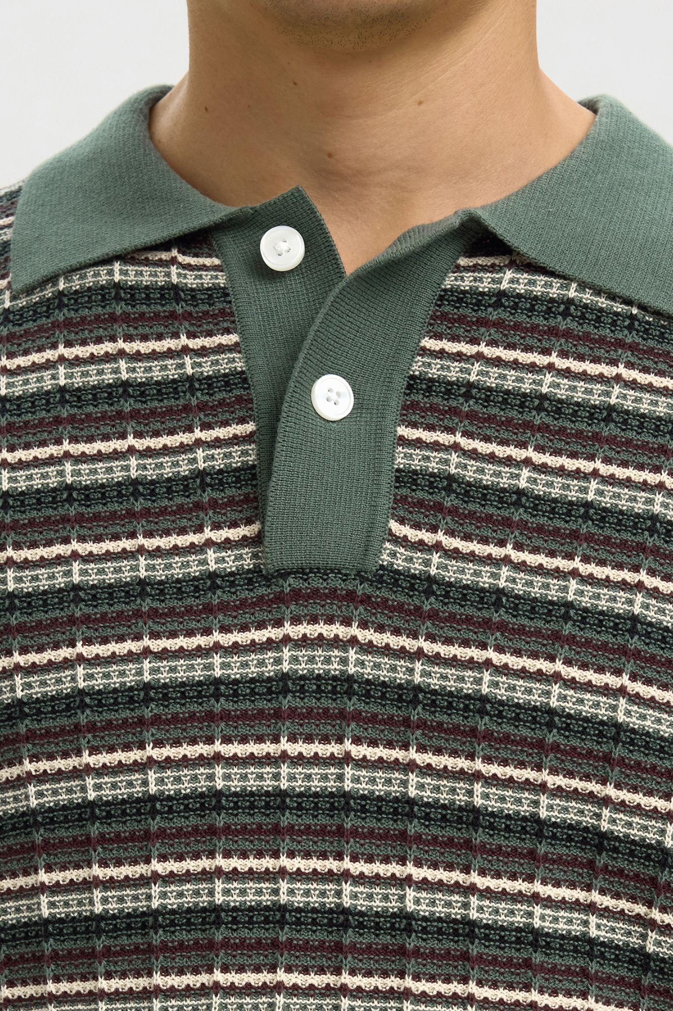 Selected Polo de punto rayas