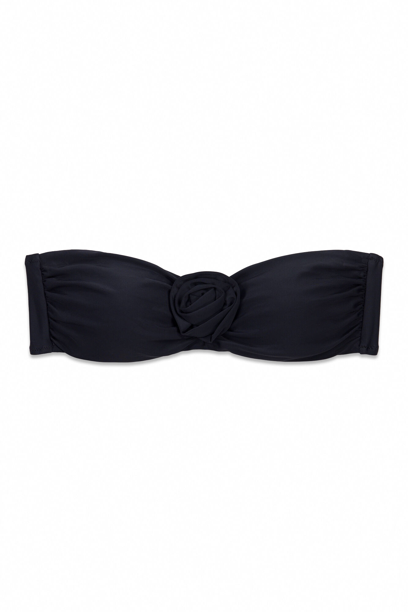 Cortefiel Floral bandeau bikini top Black