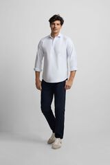 Silbon Polera sport oxford rayas Azul