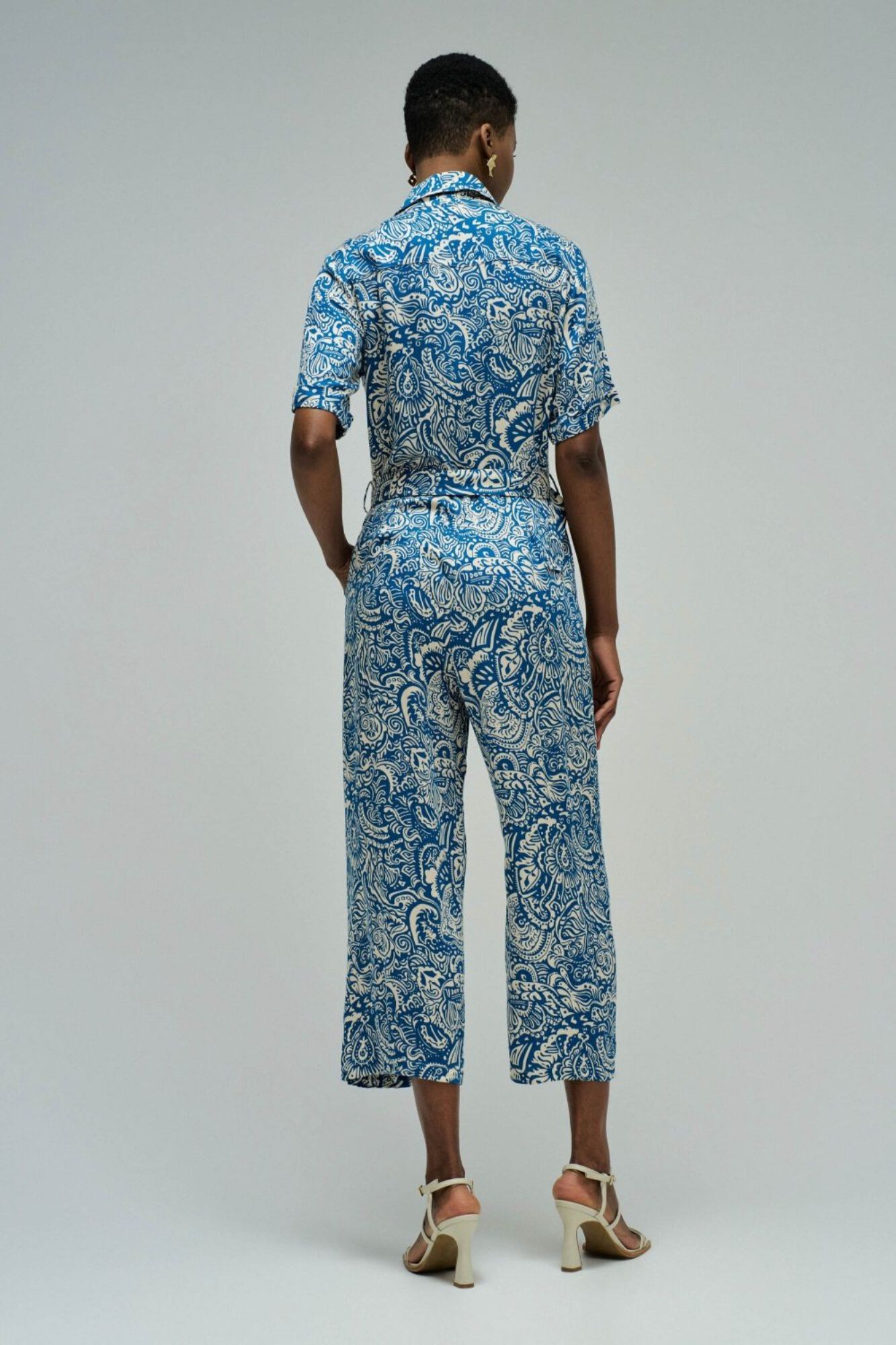 Salsa Jeans Macac&atilde;o com estampado floral Azul