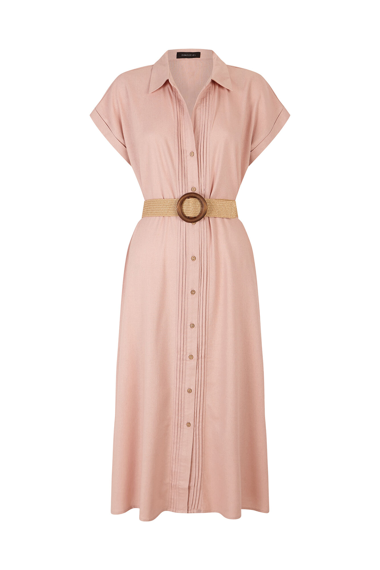 Cortefiel Linen dress Pink