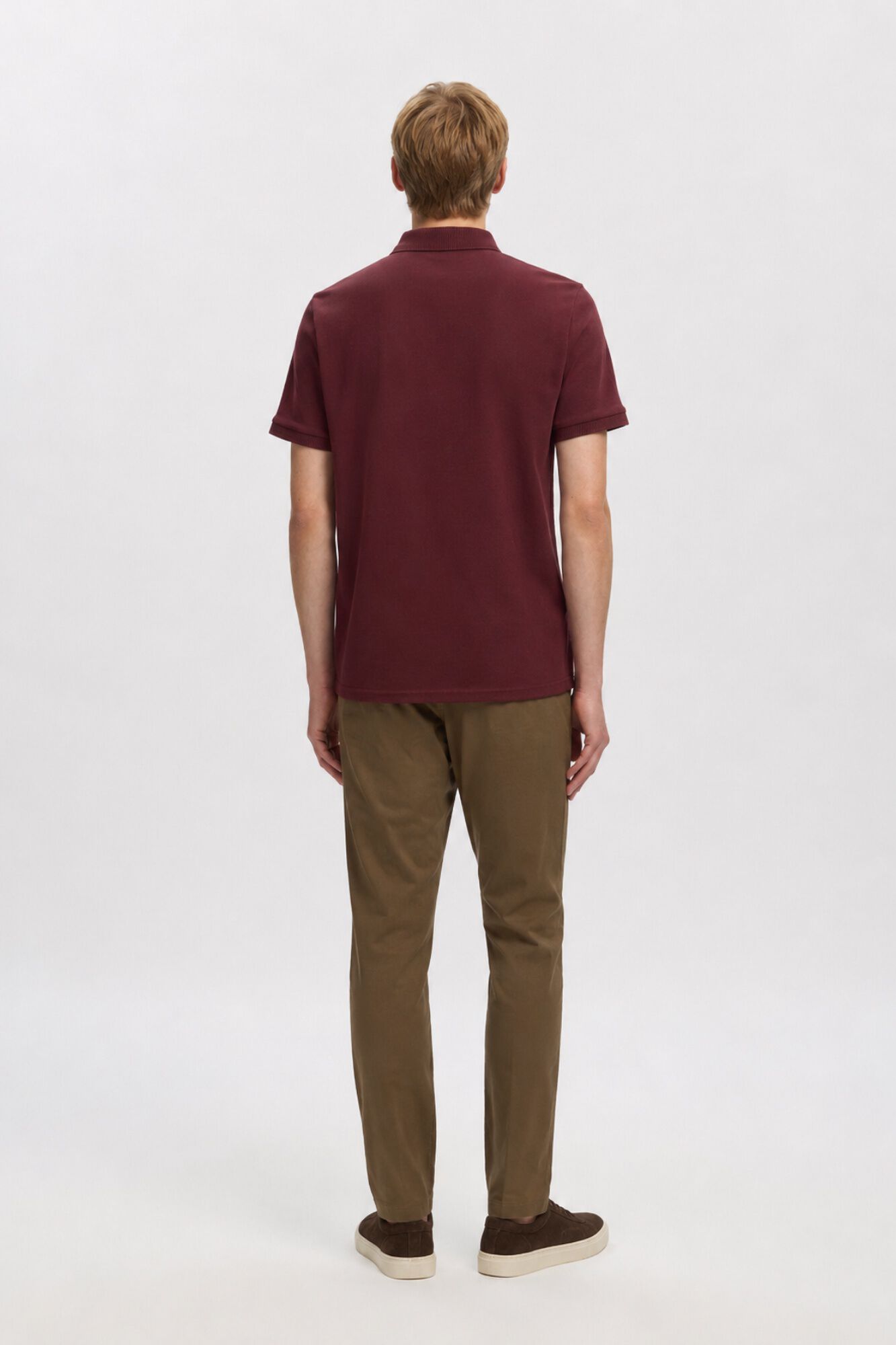 Selected Piqu&eacute; basic polo shirt Red