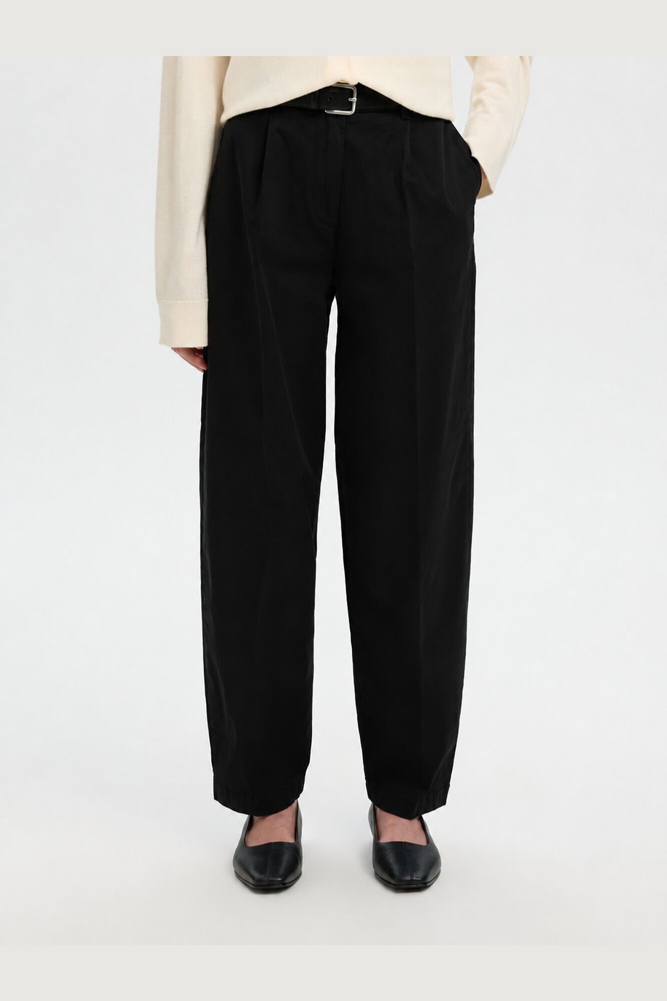Selected Cal&ccedil;a barrel em algod&atilde;o org&acirc;nico Preto