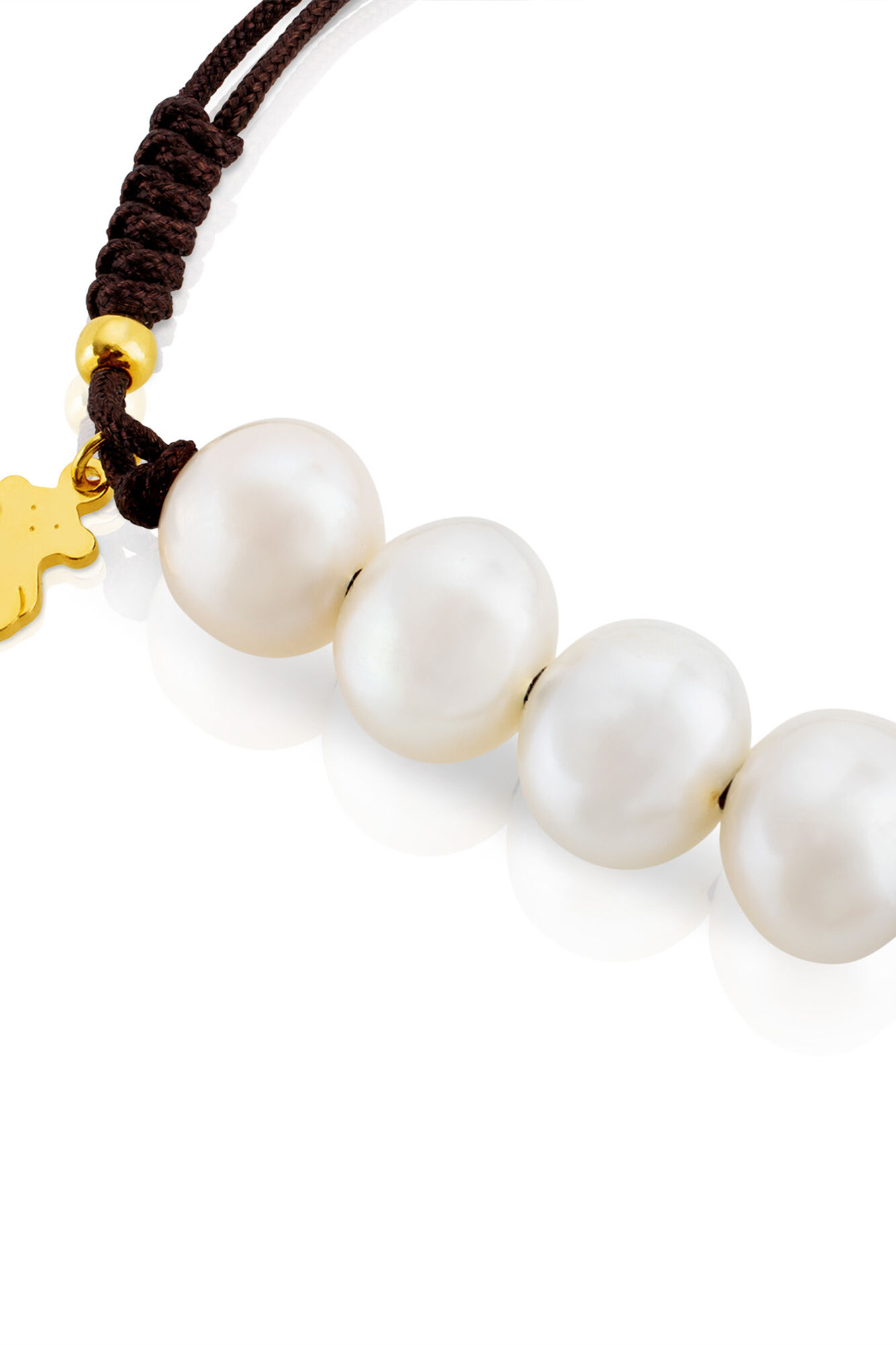 Tous TOUS Nudos bracelet made with silver plated in 18 kt gold and cultured pearls White