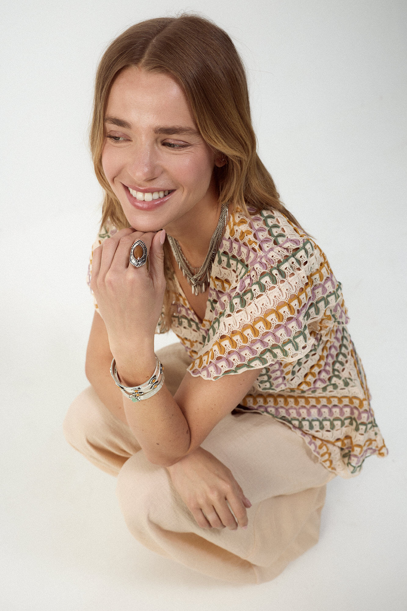 Slowlove Multicoloured structured top
