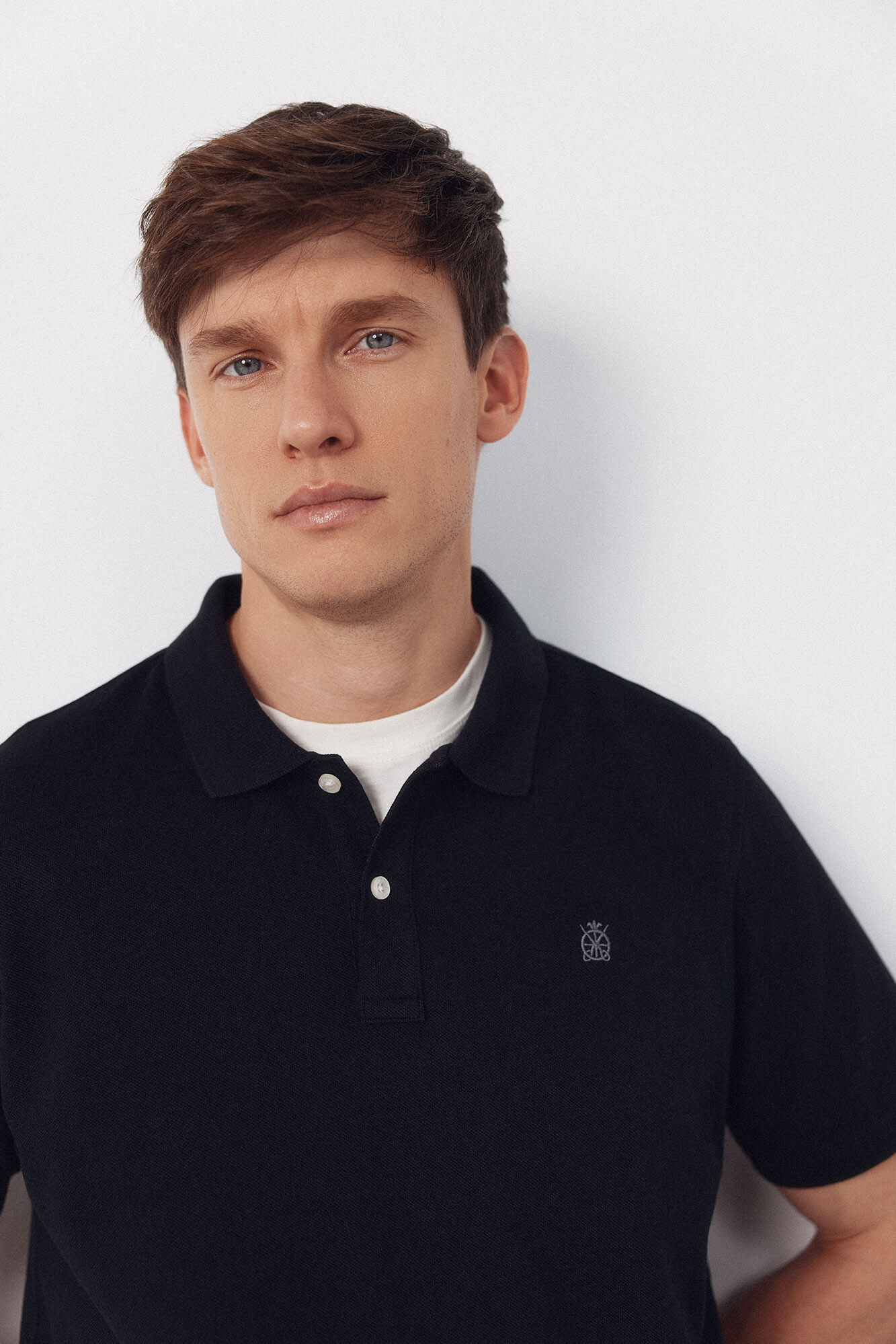 Cortefiel Piqu&eacute; basic polo shirt Black